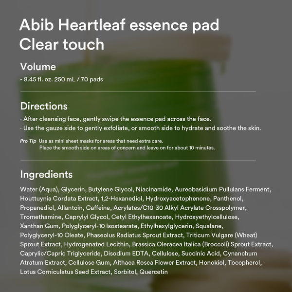 Heartleaf essence pad Clear touch