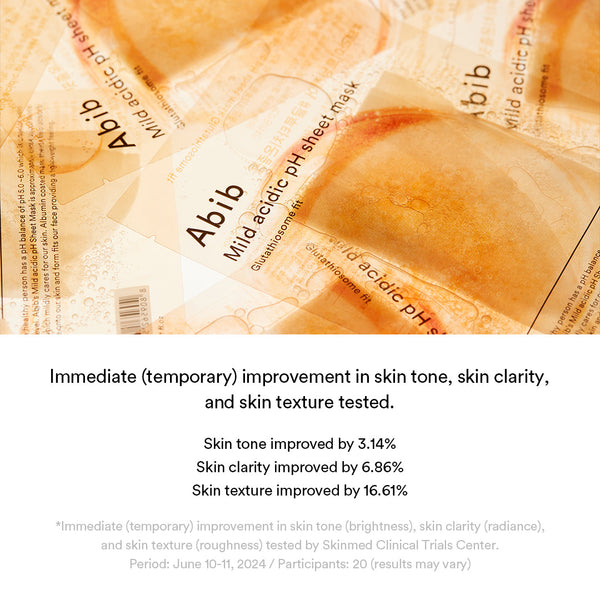 Mild acidic pH sheet mask Glutathiosome fit(10 sheets)