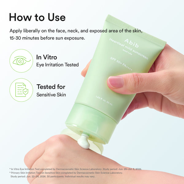 Heartleaf mild sunscreen Relief tube SPF50+ PA++++ 50ml